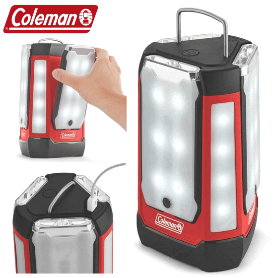 コールマン COLEMAN マルチパネルランタン キャンプ用品 バッテリー USB充電可能 ランタン 防災グッズ 懐中電灯 ハンディライト 防災 停電 台風 釣り 3分割 BBQ バーベキュー ソロキャンプ 防犯ライト テント内ライト Coleman 3パネル LEDランタン 災害対策 台風対策