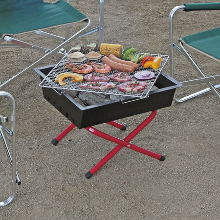 バーベキューコンロ　小型　イージーファイアグリル　キャプテンスタッグ （ バーベキューグリル BBQ コンロ キャンプ用品 焚き火台　焚火台　アウトドア用品 ） 【3980円以上送料無料】