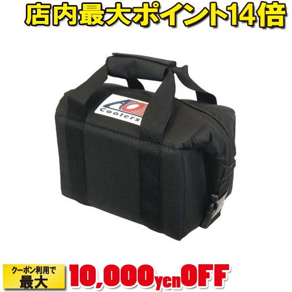 (AO coolers)エーオークーラー 6パック キャンバス ソフトクーラー ブラック |キャンプ用品 クーラーボックス グッズ バッグ キャンプ アウトドア バーベキュー クーラーバッグ 保冷 ソフト 便利