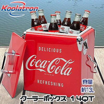 【在庫有り】【Koolatron】コカ・コーラ ヴィンテージ アイスチェスト クーラー 14QT【容量約13L】 クーラーボックス レトロ クラシックデザイン ディスプレイ キャンプ用品 アウトドア レジャー ビーチ ピクニック スポーツ Koolatron Coca-Cola Vintage Ice Chest